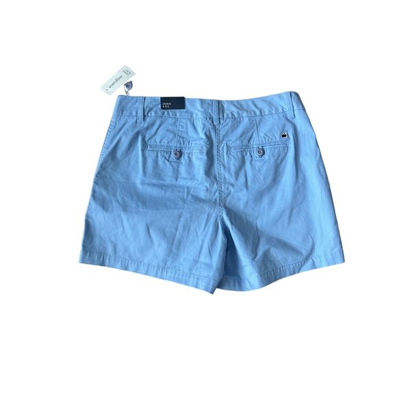 CROWN & IVY Caroline Blue Cotton Blend Shorts Size 8 NEW - Picture 2 of 7